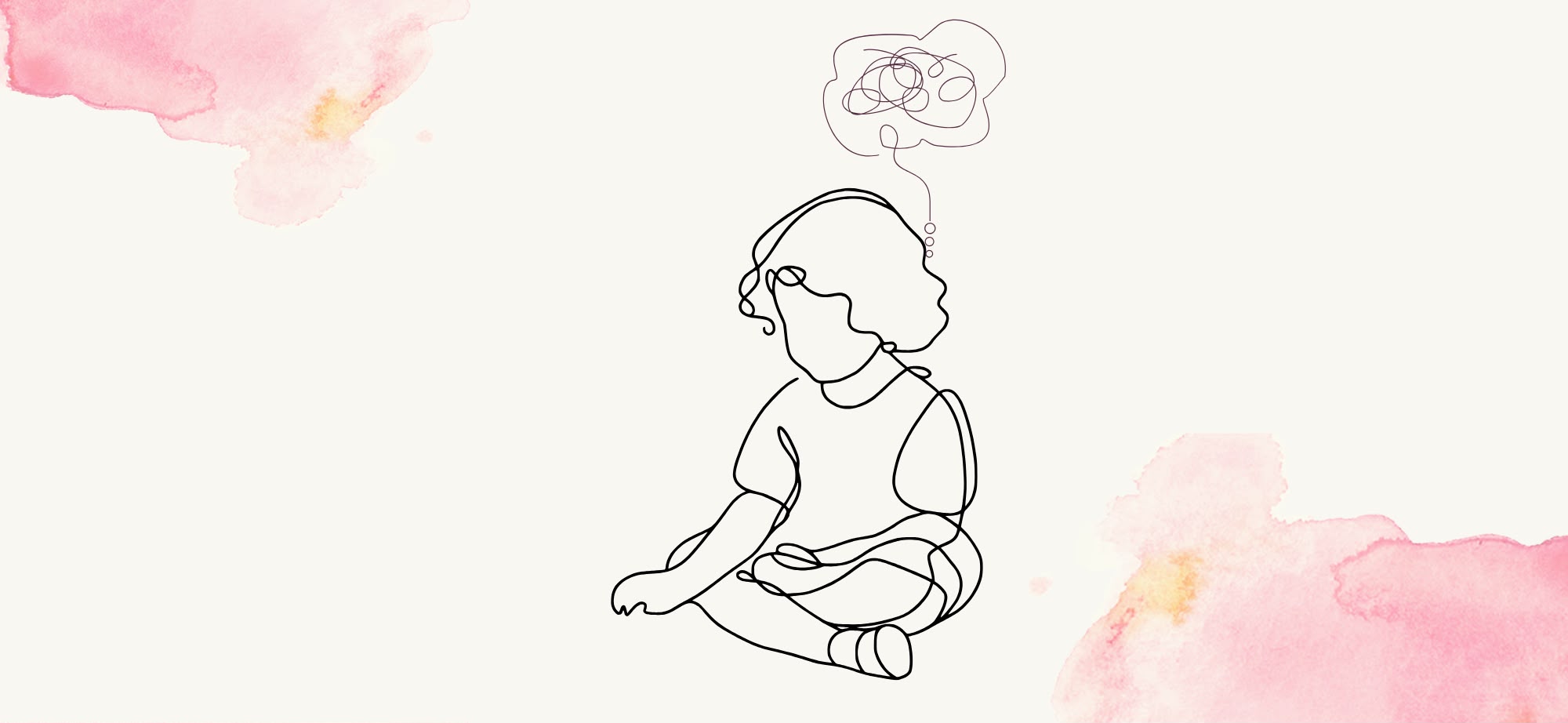 Dipinto di un ragazzo che vive il "mind wandering": mille colori partono dalla sua testa.